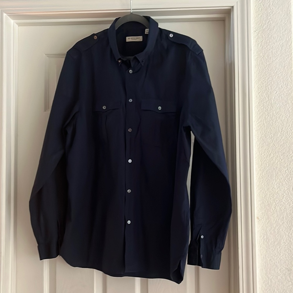 Navy blue long sleeve shirt